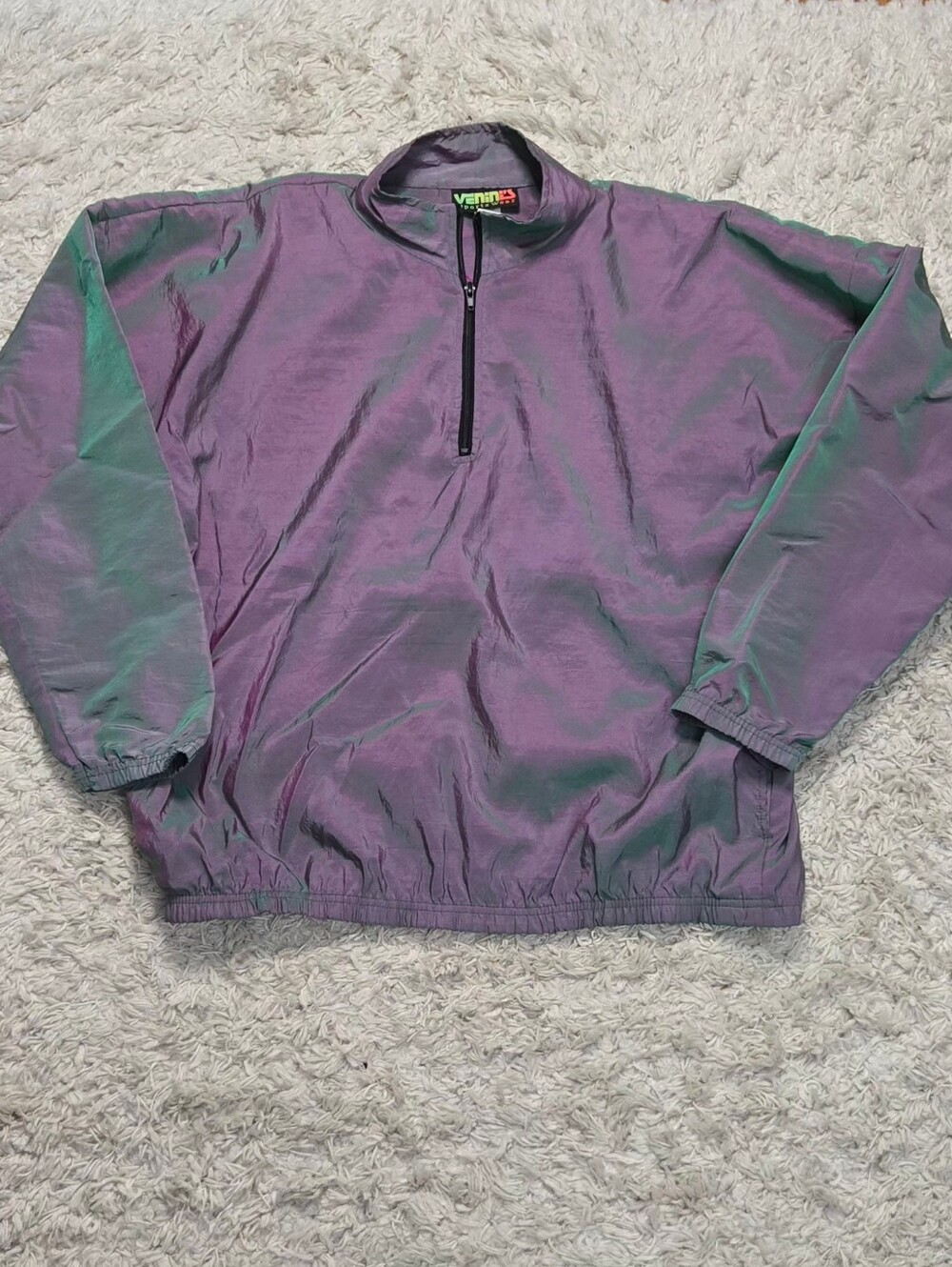VTG 90s Venini's Quarter-Zip Pullover Iridescent Jacket XL